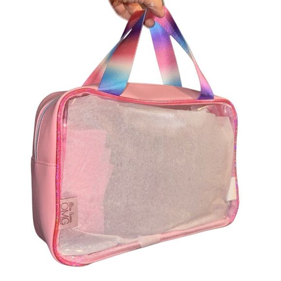 OMG Accessories Bubblegum STUFF Iridescent Rainbow Toiletry Cosmetic Make Up Bag - Picture 6 of 13